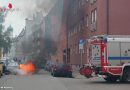 Bayern: Auto in Augsburg in Vollbrand