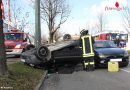 Bayern: Autodachlandung bei Verkehrsunfall in Augsburg