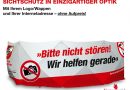 Sichtschutz mit eigenem Logo und Internetadresse