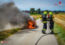 Oö: Vollbrand eines Pkw in Oftering