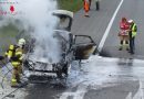 Oö: Autobrand auf der A1 bei St. Georgen im Attergau