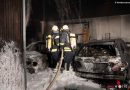 Oö: Feuer in Lagerhalle mit Pkws in Hargelsberg