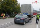 Oö: Bergearbeiten nach Unfall mit zwei Pkw und einem Lkw nahe der Donaubrücke Aschach