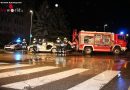 Nö: Unfall-Aufräumarbeiten im strömenden Regen in Maria Enzersdorf