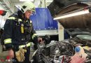 Nö: Fahrzeugbrand im Autohaus → 1A-Reaktion der Mitarbeiter vermeidet Schlimmeres