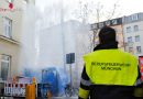 Bayern: Wasserspiele auf Großbaustelle: 8-Meter-Fontäne aus Unterflurhydranten