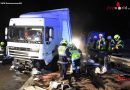 Ktn: Stundenlanger Feuerwehreinsatz nach Lkw-Unfall auf der Südautobahn in Villach