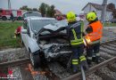 Oö: Pkw bei Unfall auf B 129 auf Lilo-Gleis geschleudert