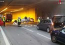 Wien: Pkw-Dachlandung bei Verkehrsunfall auf der A23 vor dem Asbergtunnel