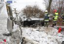 Oö: Pkw bei Verkehrsunfall bei St. Marien in Ipfbach gestürzt