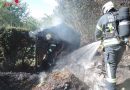 Oö: Gartenhütte in Hagenberg in Vollbrand