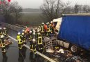 D: Schwerer Verkehrsunfall mit sieben Lkw auf der A7