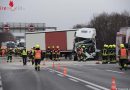 Oö: Auffahrunfall zwischen zwei Lkws auf der Westautobahn