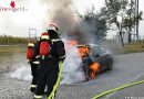 Nö: Pkw-Vollbrand auf Autobahnrastplatz