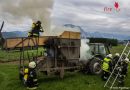 Oö: Besitzer mit doppelten Pech: Nach Lkw nun Strohmaschine in Brand