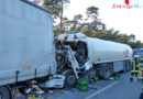 D: Eingeklemmter Tankwagenfahrer von Feuerwehr auf A7 bei Allertal befreit