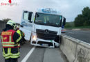 Nö: Betonplanke verhindert auf der A22 Lkw-Kollision mit Gegenverkehr