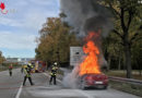 Bayern: Auto auf der A 95 bei München in Flammen