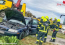 Oö: Eingeschlossene Person nach Pkw-Autobus-Kollision bei Naarn