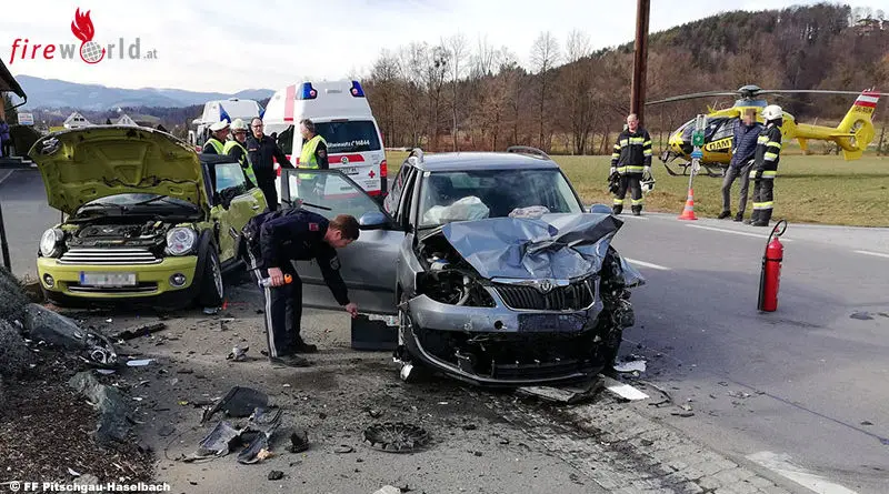 Stmk: Verletzte Bei Autokollision Auf B 69 In Pitschgau – Fireworld.at