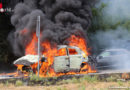 Nö: Zwei Pkw nach Frontalkollision in Vollbrand → drei Schwerverletzte