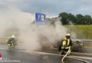 D: Autobrand auf der A1 bei Heidenau