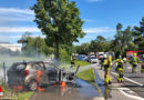 D: Drei Schwerverletzte bei Pkw-Unfall in Immenstaad → Auto gerät in Brand