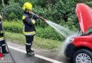 Nö: Ersthelfer bekämpft Autobrand in Judenau-Baumgarten