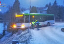 Nö: Baumstumpf hält rutschenden Autobus auf