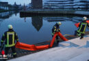 D: Feuerwehr Kleve errichtet Ölsperre auf dem Spoykanal