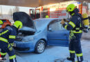 Oö: Motorbrand an Pkw auf Tankstelle in Alkoven