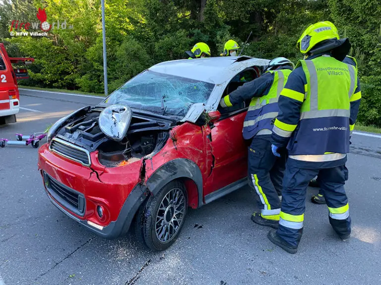 Ktn: Fahrzeugüberschlag in der Bruno- Kreisky Straße in Villach