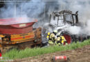 D: Traktor und Häckselmaschine in Steinheim in Brand geraten