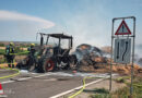 Bgld: Traktor und Strohanhänger gehen auf der L 311 bei Breitenbrunn in Flammen auf