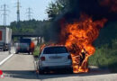 Schweiz: Pkw geht auf A 1 bei Derendingen in Flammen auf