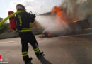 Nö: Vollbrand eines BMW-Cabrios auf der Südautobahn bei Wr. Neudorf