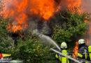 D: Holzschuppen-Vollbrand in Detmold mit drei Rohren bekämpft