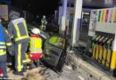 D: Auto fährt in die Tankstelle auf der A 40 bei Bochum → vier Schwerverletzte