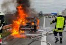 D: Volvo SUV auf der A 1 bei Sittensen in Vollbrand → Feuerwehr 2x im Einsatz