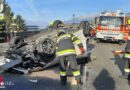 Ktn: Überschlag nach Kollision mit Steinmauer auf der B 98 in Millstatt