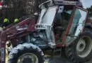 Stmk: Traktor bei Waldarbeiten in Rassach (Stainz) in Brand geraten