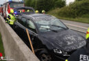 Oö: Autoüberschlag im Baustellenbereich auf Westautobahn (A 1) bei Regau