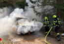 Stmk: Brennender Pkw auf Forststraße in Neuberg