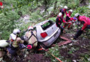 Tirol: Feuerwehr und Bergrettung in Tux beüben „60 m Fahrzeugabsturz mit Personenrettung“