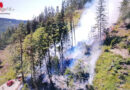 Stmk: Neun Wehren bei Waldbrand im schwierigen Gelände in Kapellen (Neuberg) im Mürztal