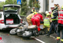 Vbg: Motorradfahrer bei Auffahrunfall in Rankweil auf Autodach geschleudert