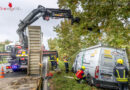 Oö: Pkw-Transporter-Spitzkollision auf B 129 in Alkoven verläuft noch glimpflich