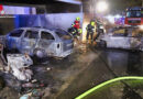 Oö: Mehrere Fahrzeuge brennen unter Carport in Walding