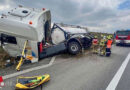 Nö: Verunglückter Gefahrgut-Lkw auf der A1 bei Pöchlarn