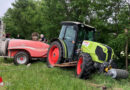 Nö: Bergung eines Traktors samt Spritze in Weingarten in Retz